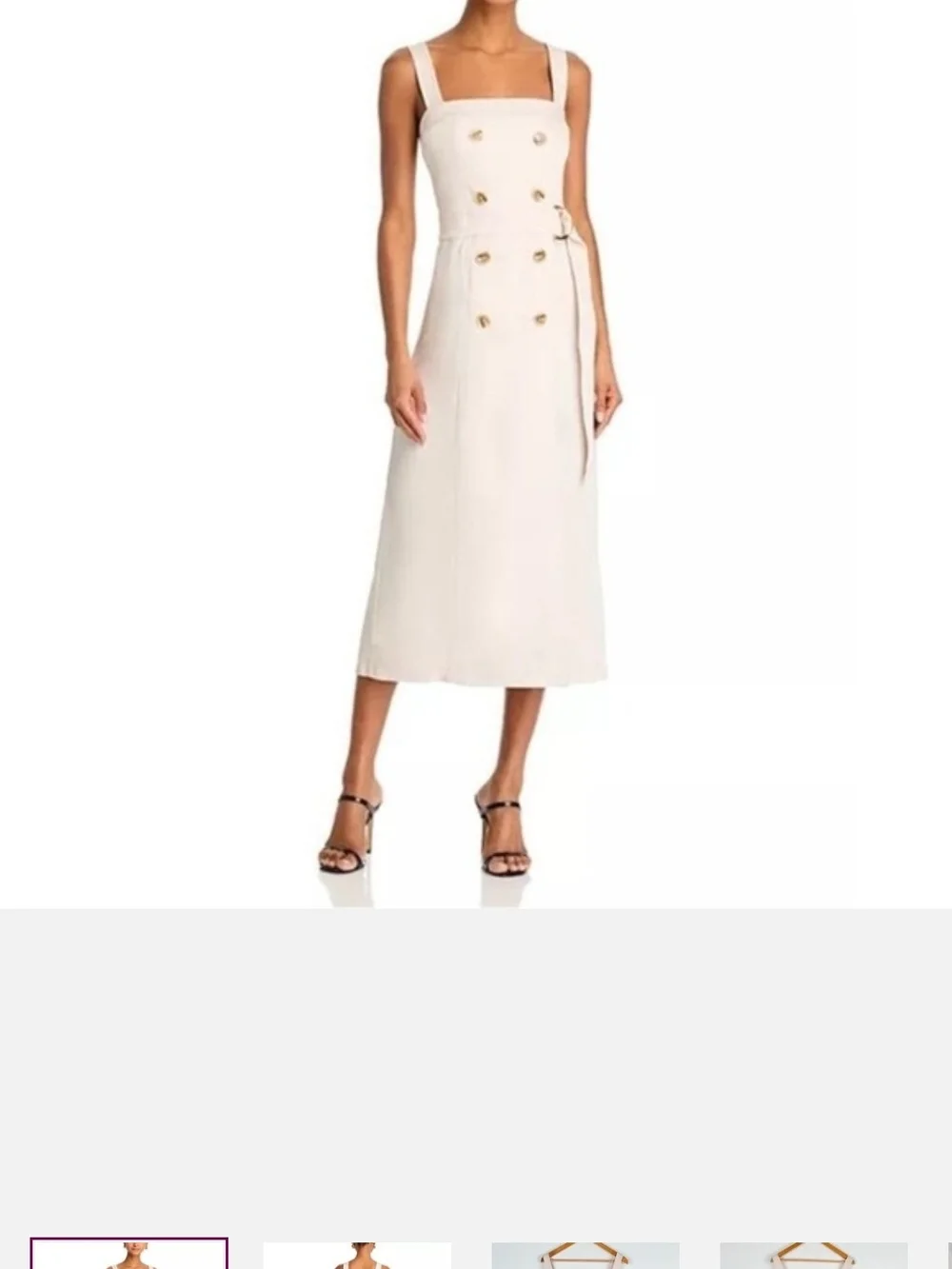 495$ RAMY BROOK LYLA DRESS Double-Breasted Midi Dress SIZE 6 SAND_2